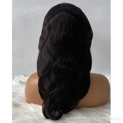 Cheap body wave natural human hair wigs,26 inch virgin peruvian human hair lace front wigs with baby hair